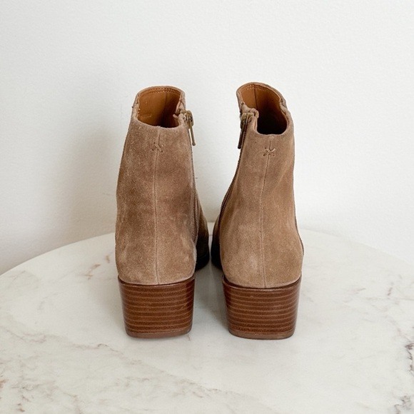 NEW Rag & Bone Rover Zip Mid Heel Booties Camel Suede Size 8 US 38 EU - Picture 5 of 7